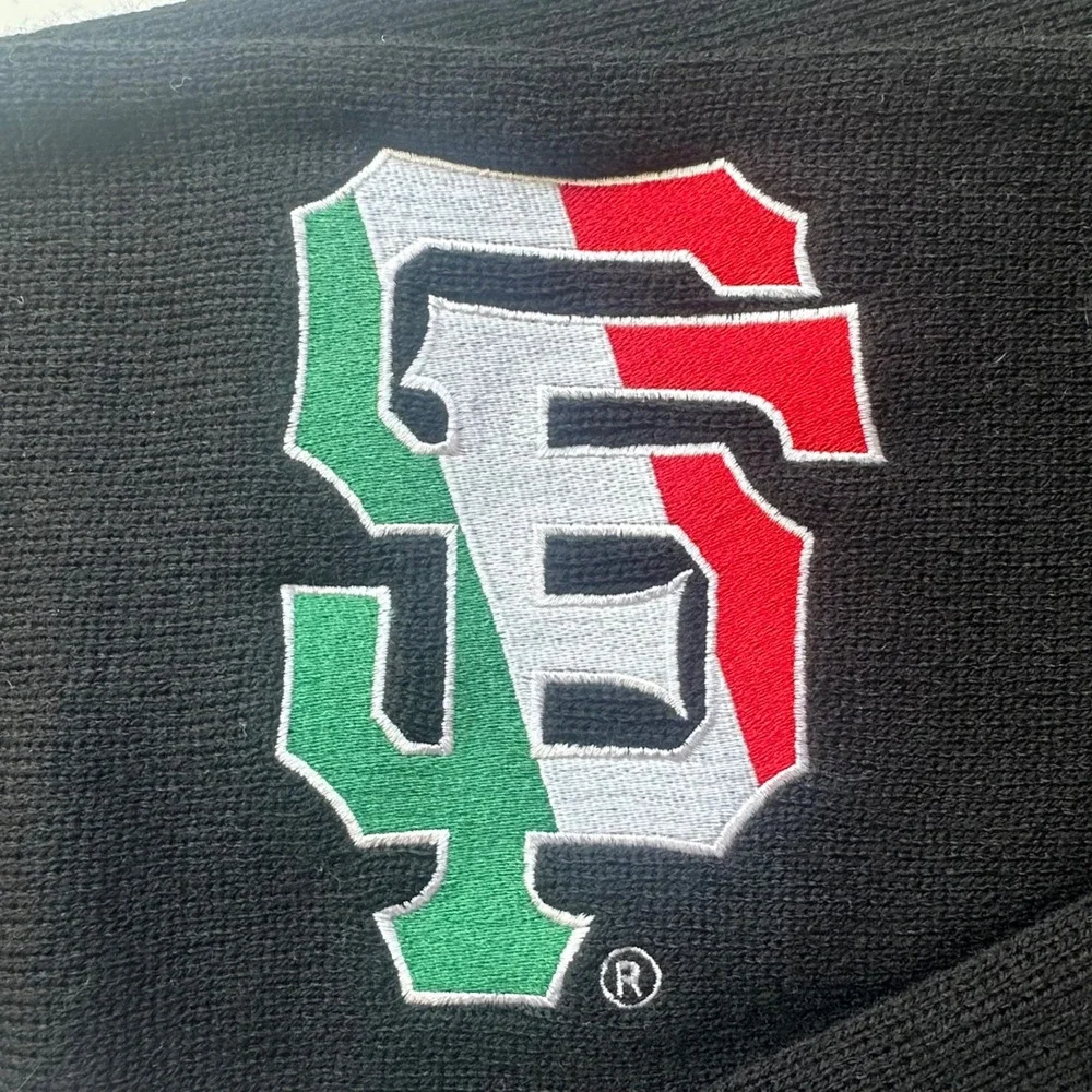 SF Giants Mexico Scarf‎ Black Red Green Embroidered Logo Knit Winter Fan